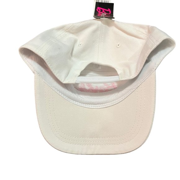 NEW URBAN OUTFITTERS BARBIE SNAPBACK HAT WHITE PINK EMBROIDERED BASEBALL CAP NWT - Picture 3 of 9